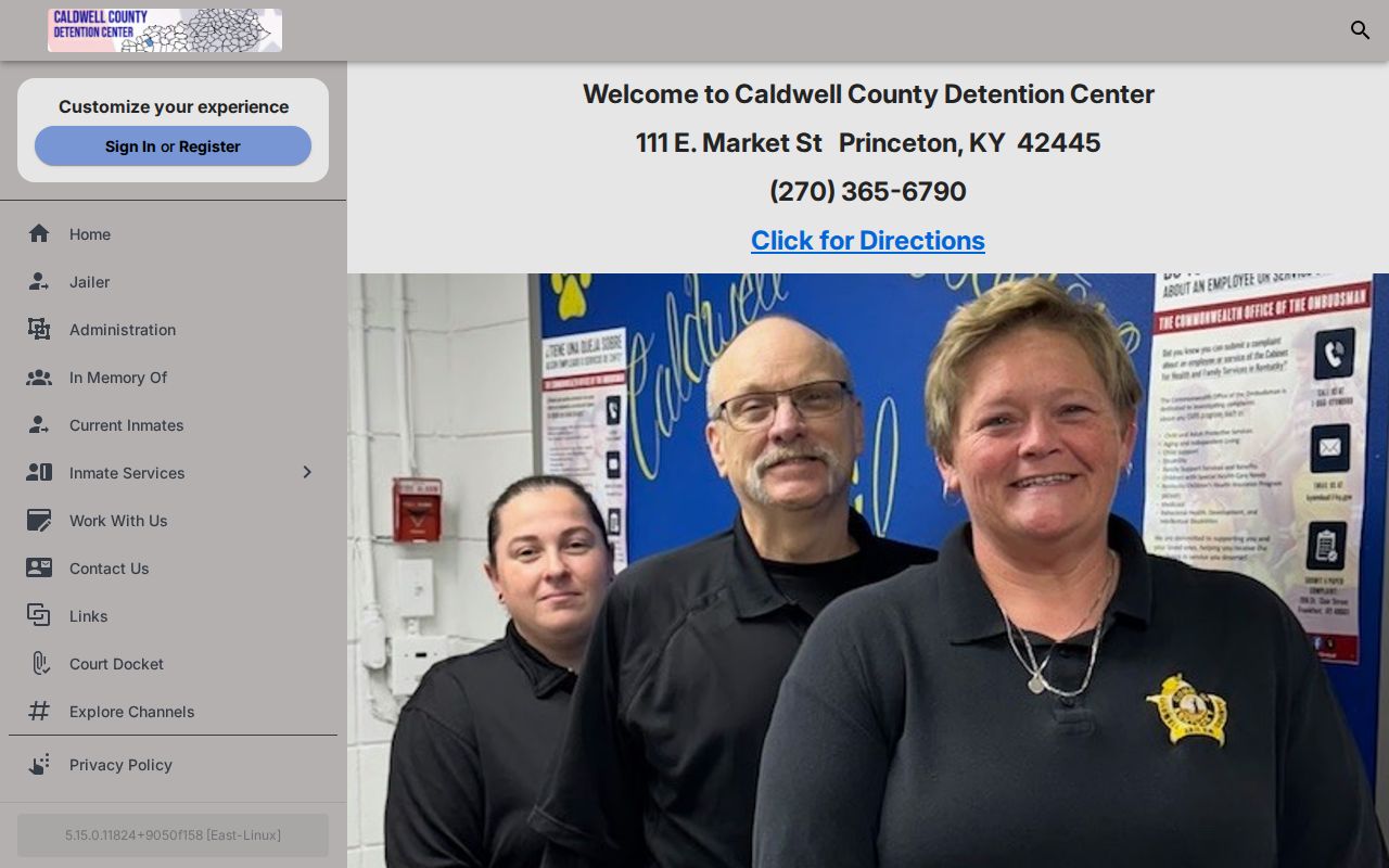 Caldwell County Jail application for recent arrest and custody records